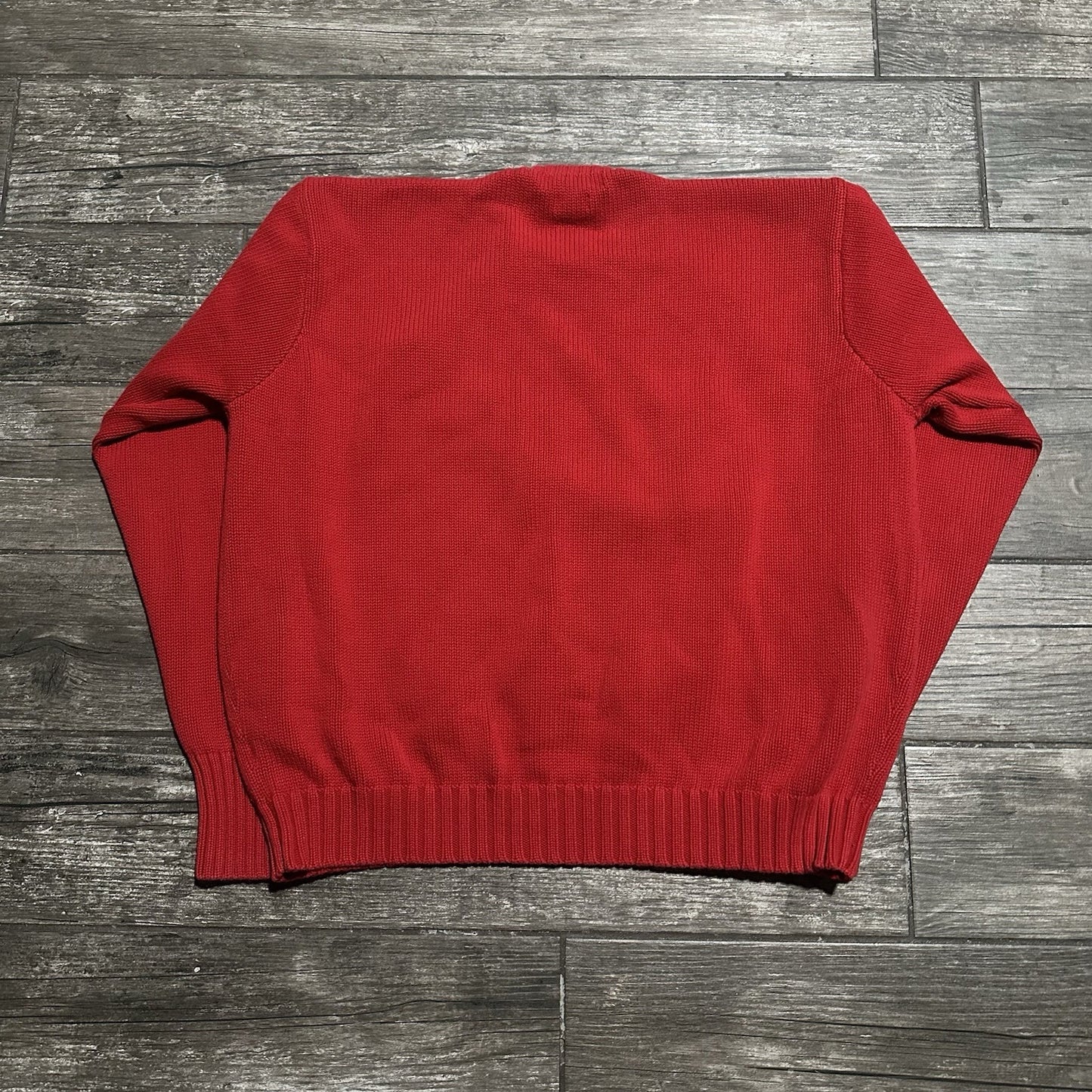 VTG POLO RALPH LAUREN KNIT PULLOVER HEAVYWEIGHT SWEATER RED XL Yesterday's Fits Clothing Fashion Vintage Streetwear Fashion Item