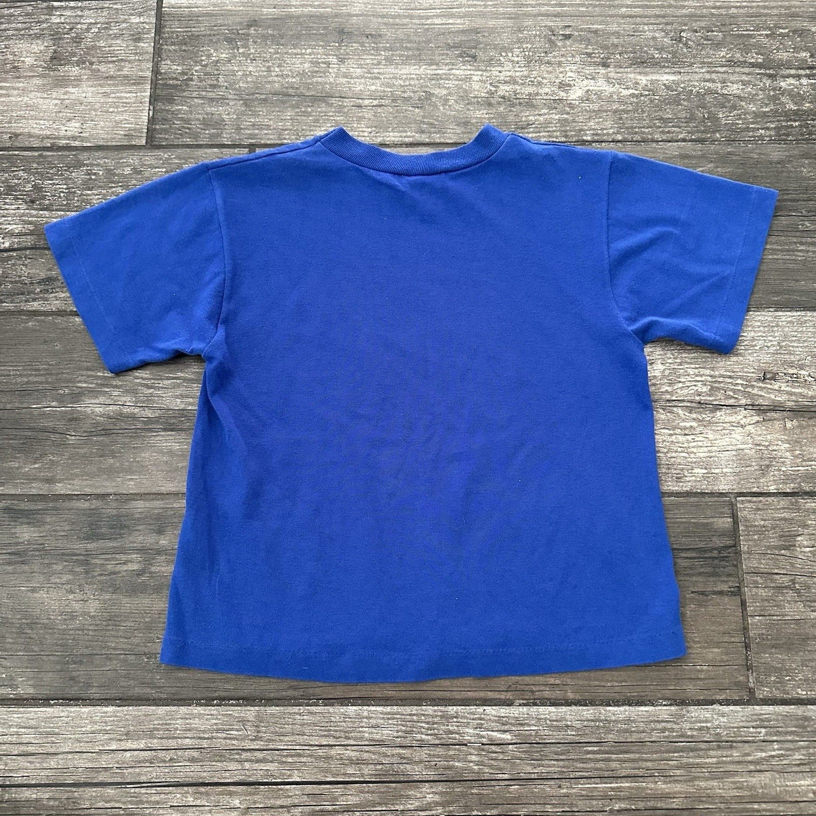 VTG DISNEY MICKEY MOUSE THROUGH THE YEARS BLUE TIMELINE T-SHIRT YOUTH S 6-7 Yesterday's Fits Clothing Fashion Vintage Streetwear Fashion Item