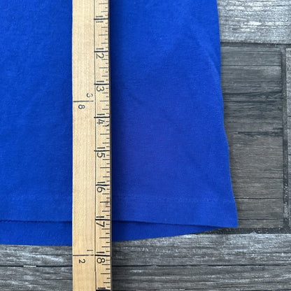 VTG DISNEY MICKEY MOUSE THROUGH THE YEARS BLUE TIMELINE T-SHIRT YOUTH S 6-7 Yesterday's Fits Clothing Fashion Vintage Streetwear Fashion Item