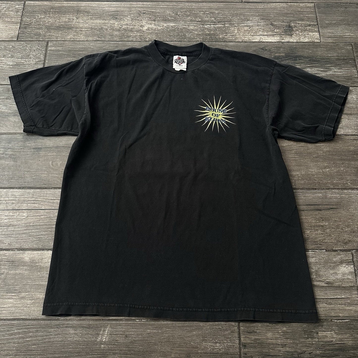 VTG 90s HOUSE OF BLUES UNITY BLACK FADED T-SHIRT SHORT SLEEVE MUSIC PROMO XL Yesterday's Fits Clothing Fashion Vintage Streetwear Fashion Item