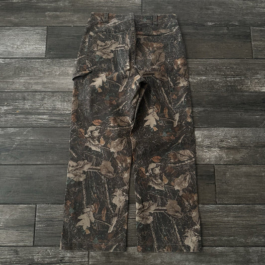 ABERCROMBIE & FITCH BAGGY CANVAS LEAF CAMO WIDE LEG PANTS SZ 29X30 BROWN Yesterday's Fits Clothing Fashion Vintage Streetwear Fashion Item