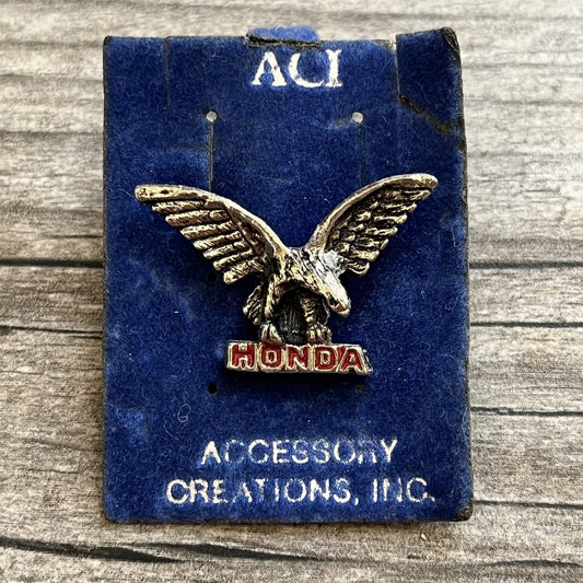 NEW VTG 80s HONDA MOTORCYCLES EAGLE PIN LOGO RACING CAR JAPANESE Yesterday's Fits Clothing Fashion Vintage Streetwear Fashion Item