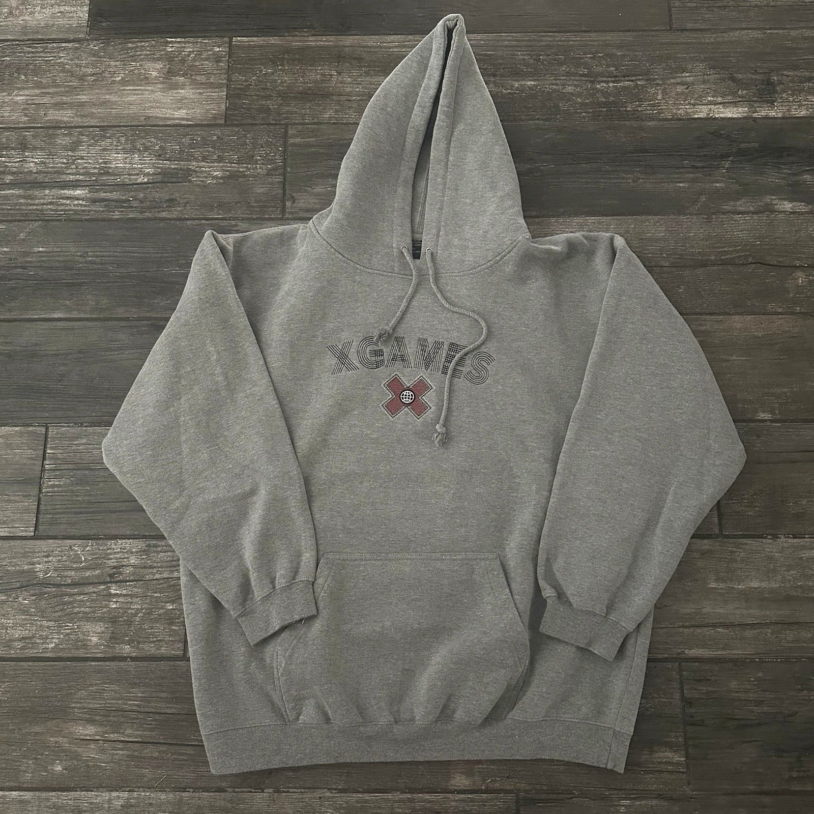 Y2K X-GAMES PULLOVER GREY HOODIE SWEATSHIRT SKATE SURF SZ XL VTG Yesterday's Fits Clothing Fashion Vintage Streetwear Fashion Item