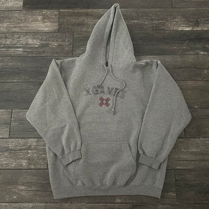 Y2K X-GAMES PULLOVER GREY HOODIE SWEATSHIRT SKATE SURF SZ XL VTG Yesterday's Fits Clothing Fashion Vintage Streetwear Fashion Item