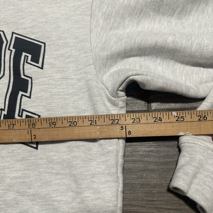 MARKET 'BEWARE' DOG K9 GREY PULLOVER CREWNECK SWEATSHIRT HEAVYWEIGHT SZ L Yesterday's Fits Clothing Fashion Vintage Streetwear Fashion Item