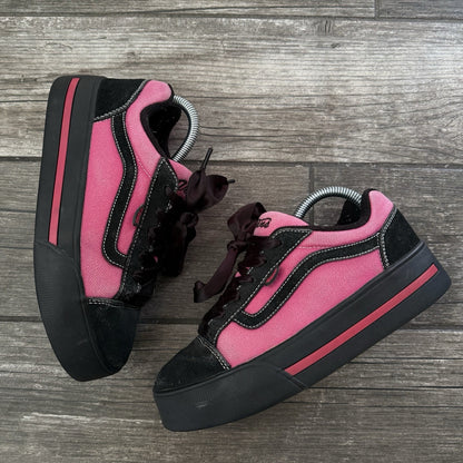 Y2K 2003 VANS HOT PINK BLACK PLATFORM CHUNKY SNEAKERS SATIN LACES SZ 8 WMNS Yesterday's Fits Clothing Fashion Vintage Streetwear Fashion Item