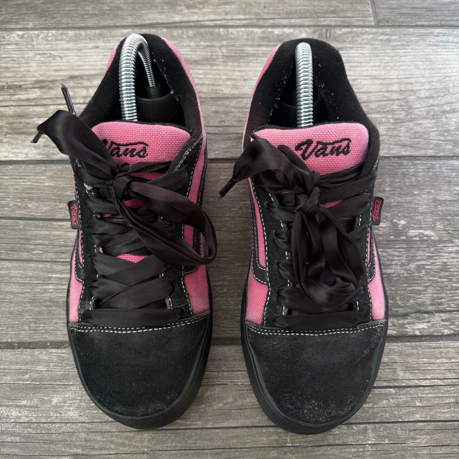 Y2K 2003 VANS HOT PINK BLACK PLATFORM CHUNKY SNEAKERS SATIN LACES SZ 8 WMNS Yesterday's Fits Clothing Fashion Vintage Streetwear Fashion Item