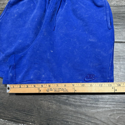 NIKE OVER-DYED BLUE ATHLETIC SWEAT SHORTS 5" INSEAM MENS SZ S Yesterday's Fits Clothing Fashion Vintage Streetwear Fashion Item
