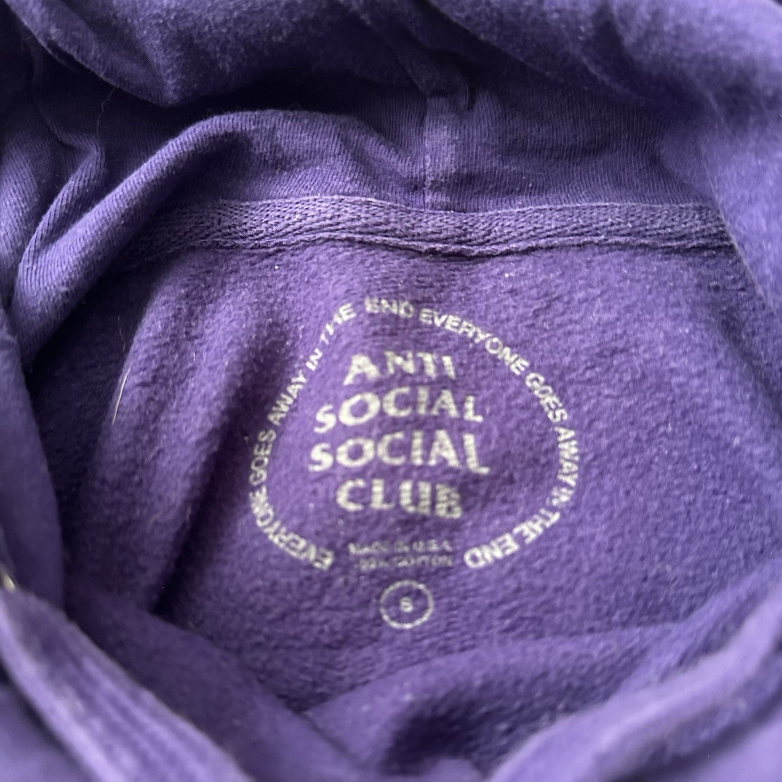 ASSC ANTI SOCIAL SOCIAL CLUB PURPLE PULLOVER HOODIE SWEATSHIRT S EARTH PLANET Yesterday's Fits Clothing Fashion Vintage Streetwear Fashion Item