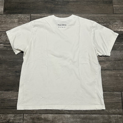 KAWS UNIQLO PEACE FOR ALL WHITE T-SHIRT SZ XXL WORLD HANDS SHORT SLEEVE Yesterday's Fits Clothing Fashion Vintage Streetwear Fashion Item