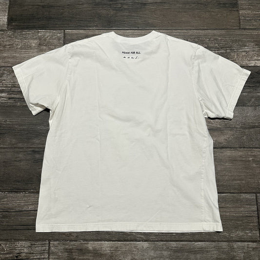 KAWS UNIQLO PEACE FOR ALL WHITE T-SHIRT SZ XXL WORLD HANDS SHORT SLEEVE Yesterday's Fits Clothing Fashion Vintage Streetwear Fashion Item