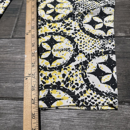 VTG ZUBAZ PITTSBURGH STEELERS AOP ALL OVER PRINT SWEATS PANTS SZ L BLACK YELLOW Yesterday's Fits Clothing Fashion Vintage Streetwear Fashion Item