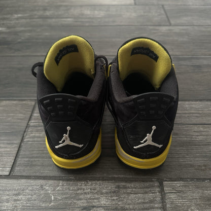 2023 AIR JORDAN 4 THUNDER BLACK YELLOW 408452-017 GS SZ 4.5Y NO BOX SNEAKERS