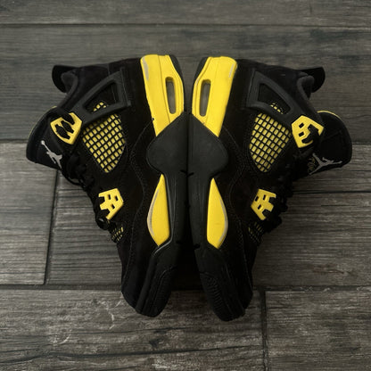 2023 AIR JORDAN 4 THUNDER BLACK YELLOW 408452-017 GS SZ 4.5Y NO BOX SNEAKERS