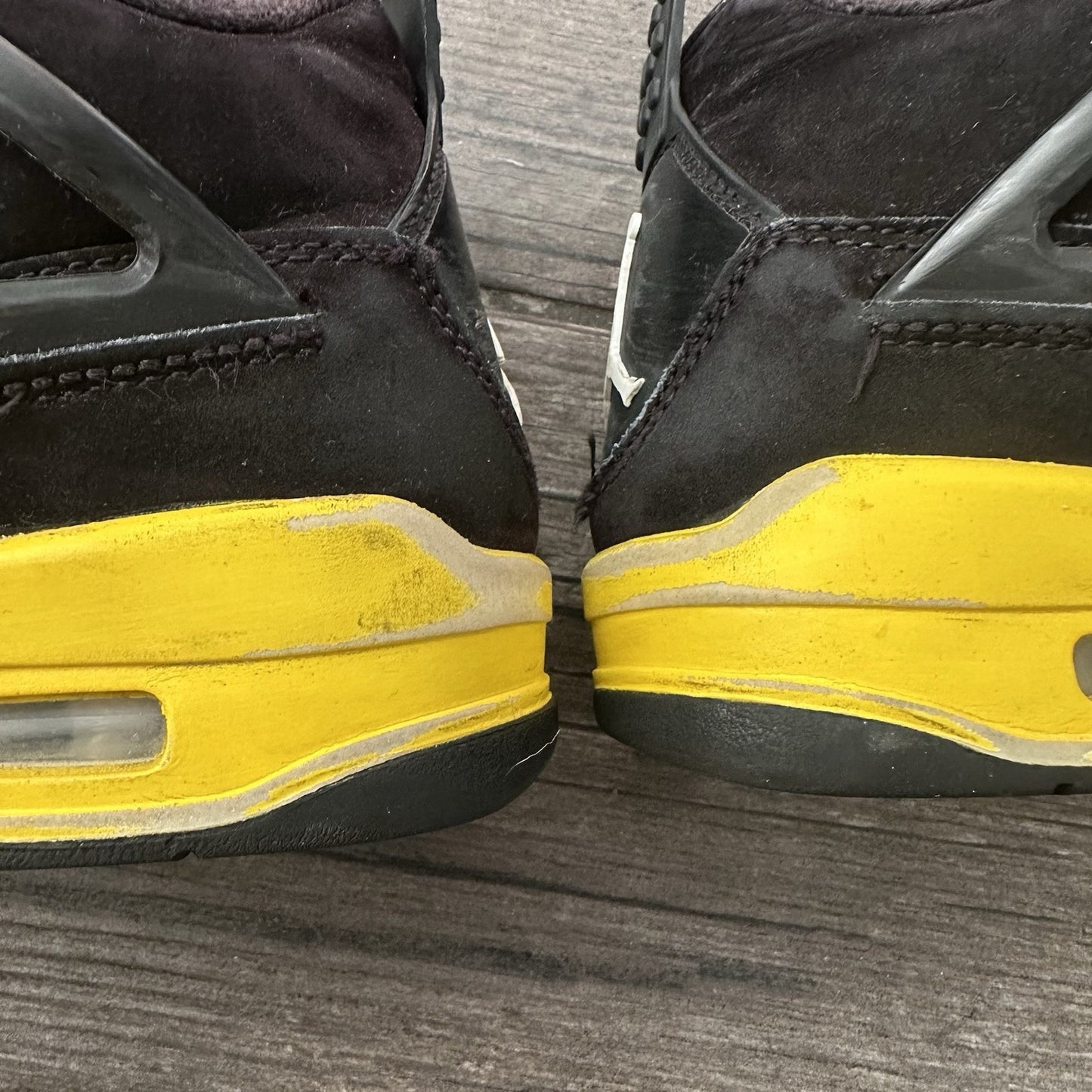 2023 AIR JORDAN 4 THUNDER BLACK YELLOW 408452-017 GS SZ 4.5Y NO BOX SNEAKERS