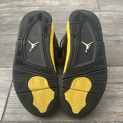 2023 AIR JORDAN 4 THUNDER BLACK YELLOW 408452-017 GS SZ 4.5Y NO BOX SNEAKERS