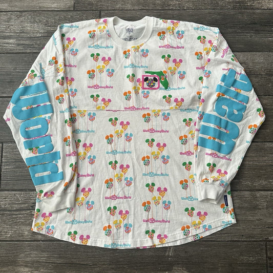 SPIRIT JERSEY WALT DISNEY WORLD VAULT 50 BALLOONS WHITE AOP SHIRT XL Yesterday's Fits Clothing Fashion Vintage Streetwear Fashion Item