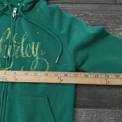 Y2K HURLEY SURF ZIP UP GREEN HOODIE SWEATSHIRT SZ WMNS XS SKATE DRAWSTRING Yesterday's Fits Clothing Fashion Vintage Streetwear Fashion Item