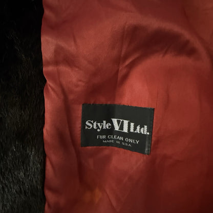 VTG 70'S USA MADE MINK FUR COAT DARK BROWN RED LINING FITS SZ L/XL WMNS Yesterday's Fits Clothing Fashion Vintage Streetwear Fashion Item