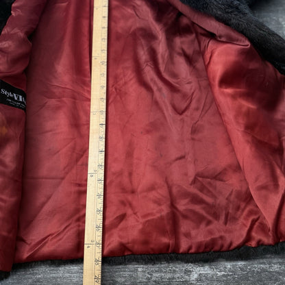 VTG 70'S USA MADE MINK FUR COAT DARK BROWN RED LINING FITS SZ L/XL WMNS Yesterday's Fits Clothing Fashion Vintage Streetwear Fashion Item