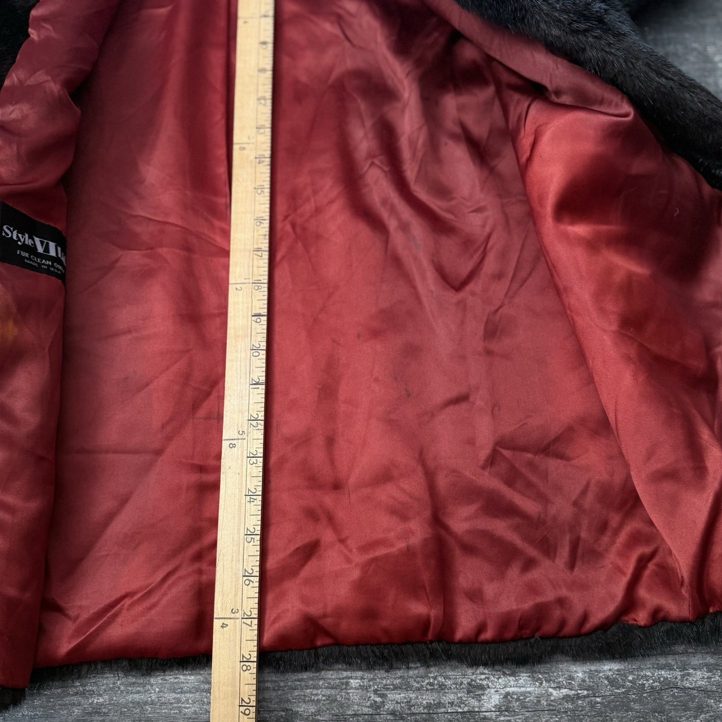 VTG 70'S USA MADE MINK FUR COAT DARK BROWN RED LINING FITS SZ L/XL WMNS Yesterday's Fits Clothing Fashion Vintage Streetwear Fashion Item