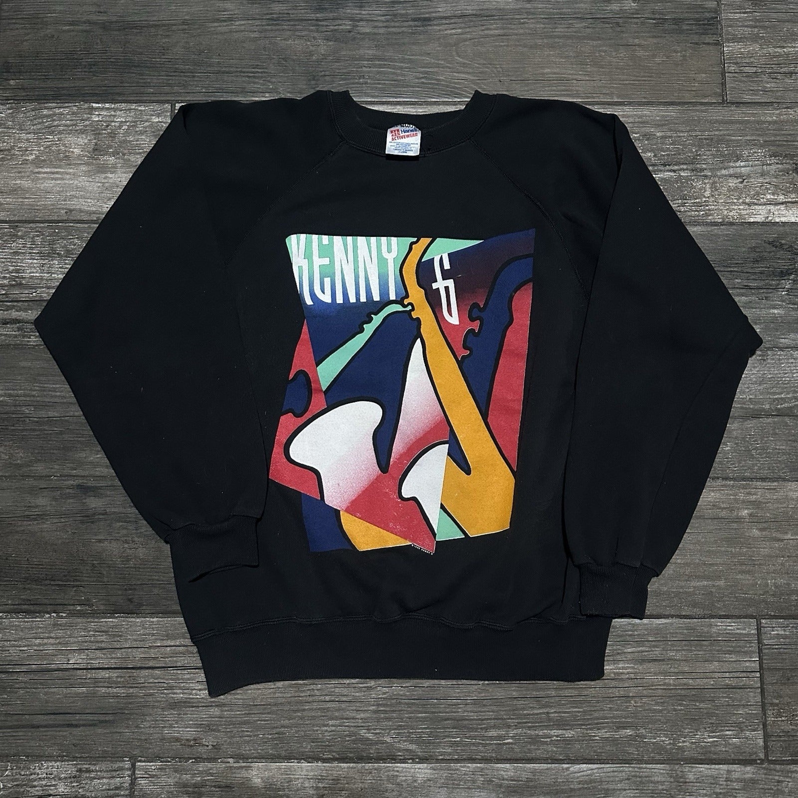 VTG 1990 KENNY G BLACK CREWNECK SWEATSHIRT MUSIC CONCERT PROMO SZ XL Yesterday's Fits Clothing Fashion Vintage Streetwear Fashion Item