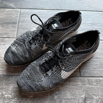 NIKE FLYKNIT RACER 2.0 OREO BLACK WHITE RUNNING SHOES MEN'S SZ 15 526628-101 Yesterday's Fits Clothing Fashion Vintage Streetwear Fashion Item