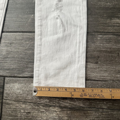AMIRI RIP-&-REPAIR MX1 WHITE DISTRESSED JEANS SKINNY SZ 38 RHINESTONE JEWEL (J) Yesterday's Fits Clothing Fashion Vintage Streetwear Fashion Item