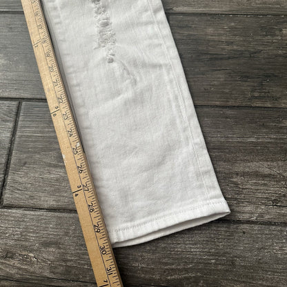AMIRI RIP-&-REPAIR MX1 WHITE DISTRESSED JEANS SKINNY SZ 38 RHINESTONE JEWEL (J) Yesterday's Fits Clothing Fashion Vintage Streetwear Fashion Item