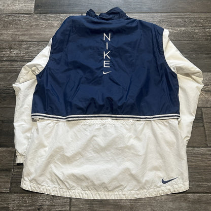 Y2K NIKE BLUE WHITE WINDBREAKER JACKET WOMEN'S SZ M SILVER TAG OVERSIZED Yesterday's Fits Clothing Fashion Vintage Streetwear Fashion Item
