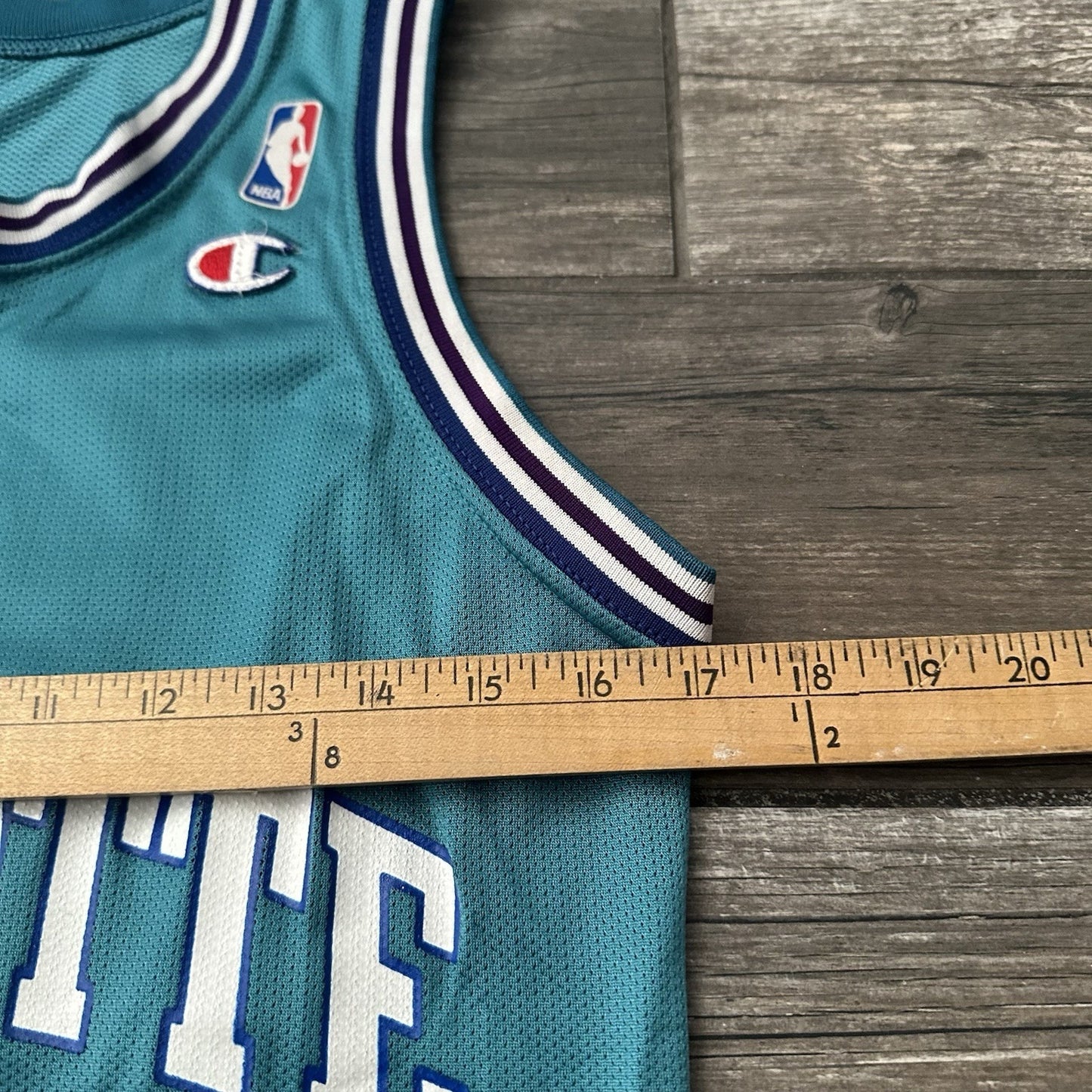 VTG CHAMPION CHARLOTTE HORNETS LARRY JOHNSON TEAL BASKETBALL JERSEY SZ S 36 Yesterday's Fits Clothing Fashion Vintage Streetwear Fashion Item