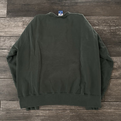 VTG 90s CHAMPION DISTRESSED FOREST GREEN CREWNECK SWEATSHIRT SZ XL CURSIVE Yesterday's Fits Clothing Fashion Vintage Streetwear Fashion Item