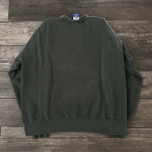 VTG 90s CHAMPION DISTRESSED FOREST GREEN CREWNECK SWEATSHIRT SZ XL CURSIVE Yesterday's Fits Clothing Fashion Vintage Streetwear Fashion Item