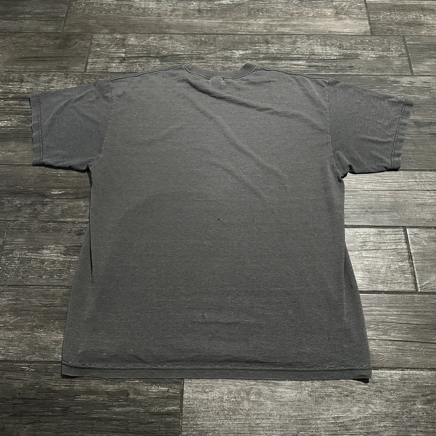 VTG FOX MOTORSPORTS GREY FADED DISTRESSED FLAMES LOGO T-SHIRT BAGGY FADE Yesterday's Fits Clothing Fashion Vintage Streetwear Fashion Item