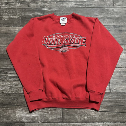 VTG 90s LOGO ATHLETIC OHIO STATE BUCKEYES RED PULLOVER SWEATSHIRT SZ L Yesterday's Fits Clothing Fashion Vintage Streetwear Fashion Item