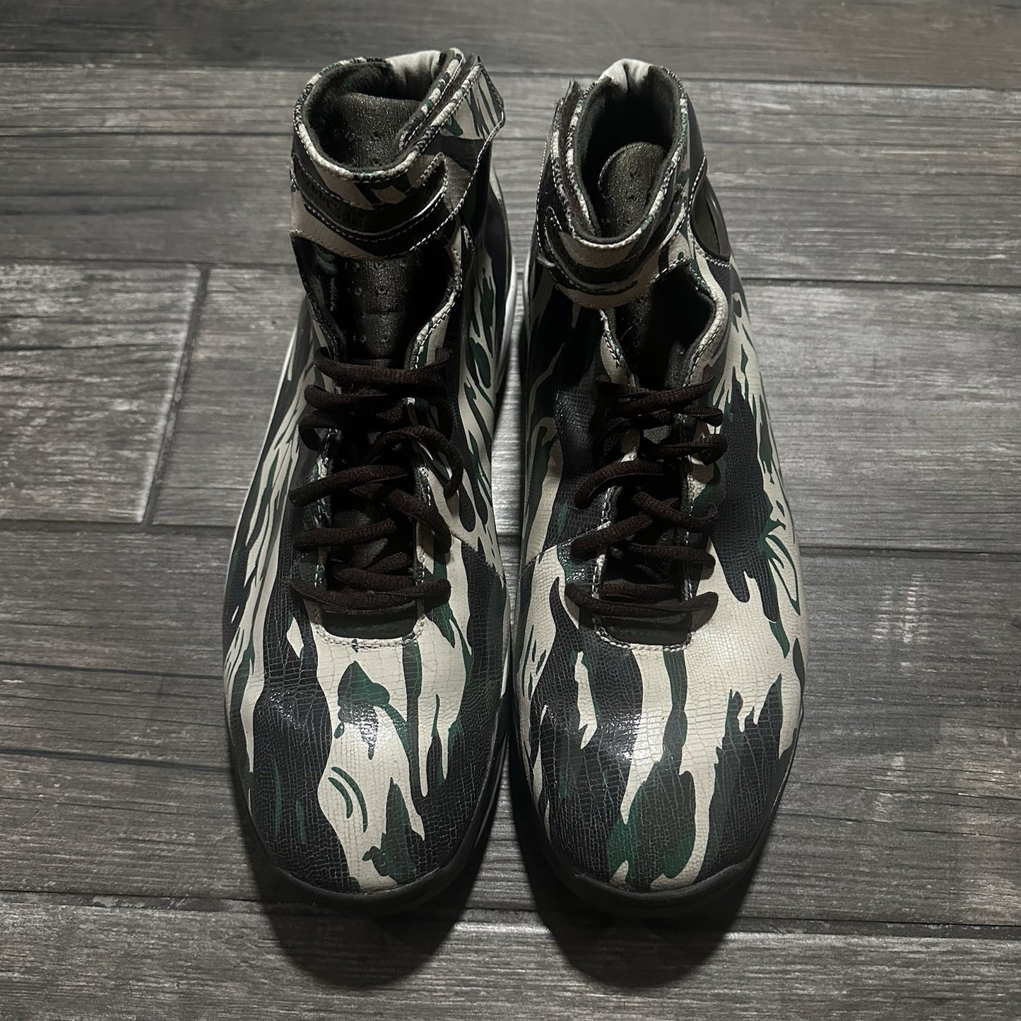 NIKE MAX AIR HIGH CAMO 312554 121 GREEN BLACK WHITE NO BOX SZ 13 SNEAKERS Yesterday's Fits Clothing Fashion Vintage Streetwear Fashion Item
