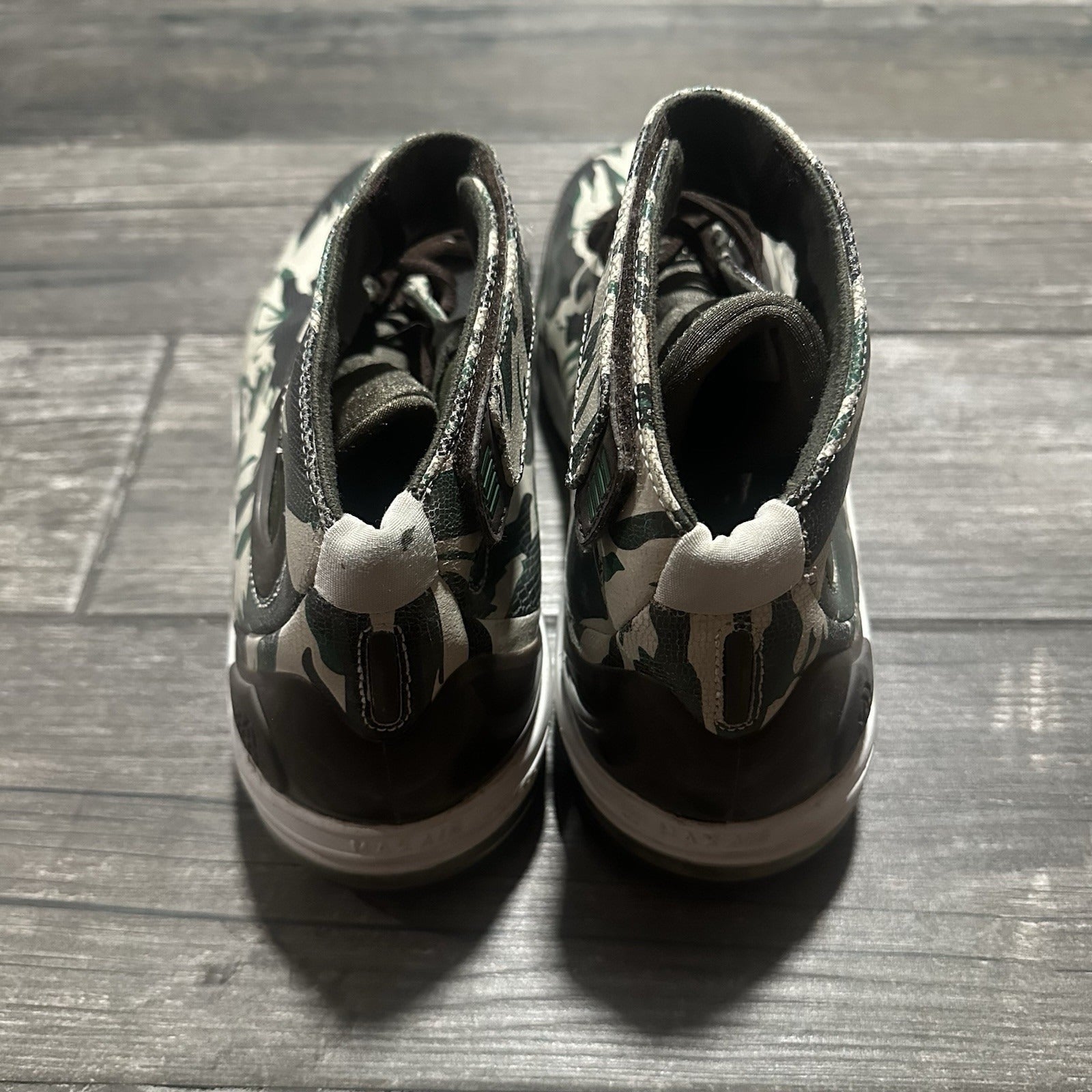 NIKE MAX AIR HIGH CAMO 312554 121 GREEN BLACK WHITE NO BOX SZ 13 SNEAKERS Yesterday's Fits Clothing Fashion Vintage Streetwear Fashion Item