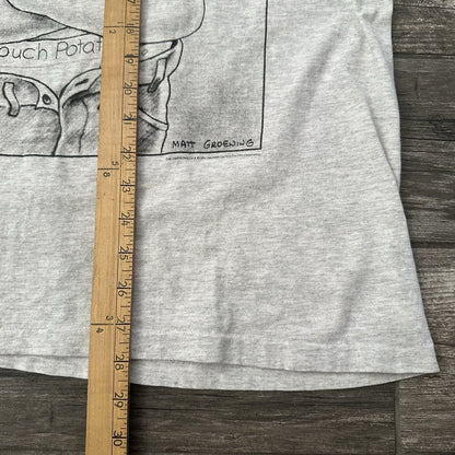 VTG 1994 THE SIMPSONS HOMER CARTOON COUCH POTATO COMIC T-SHIRT GREY SZ XL Yesterday's Fits Clothing Fashion Vintage Streetwear Fashion Item