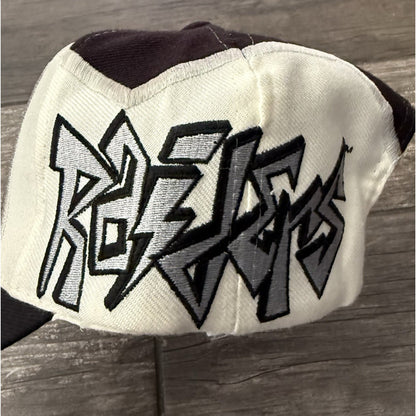 VTG DREW PEARSON RAIDERS JAGGED BOLT BLACK WHITE SILVER SNAPBACK HAT WOOL BLEND Yesterday's Fits Clothing Fashion Vintage Streetwear Fashion Item