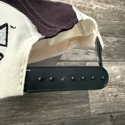 VTG DREW PEARSON RAIDERS JAGGED BOLT BLACK WHITE SILVER SNAPBACK HAT WOOL BLEND Yesterday's Fits Clothing Fashion Vintage Streetwear Fashion Item