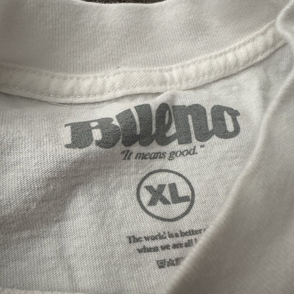 BUENO IT MEANS GOOD WHITE T-SHIRT TEE SZ XL DANCE DANCING SHORT SLEEVE Yesterday's Fits Clothing Fashion Vintage Streetwear Fashion Item