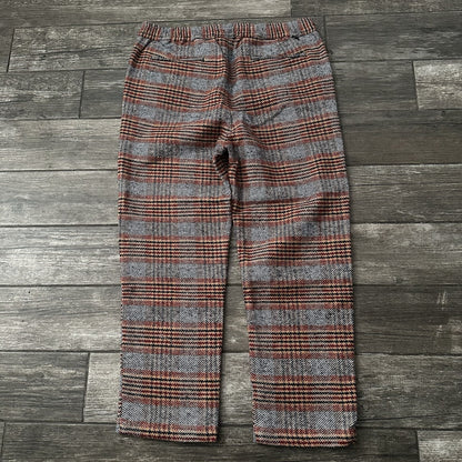 STUSSY LOOSE BRYAN PANT PLAID GREY RED BLACK HEAVYWEIGHT SZ XL BAGGY (J) Yesterday's Fits Clothing Fashion Vintage Streetwear Fashion Item
