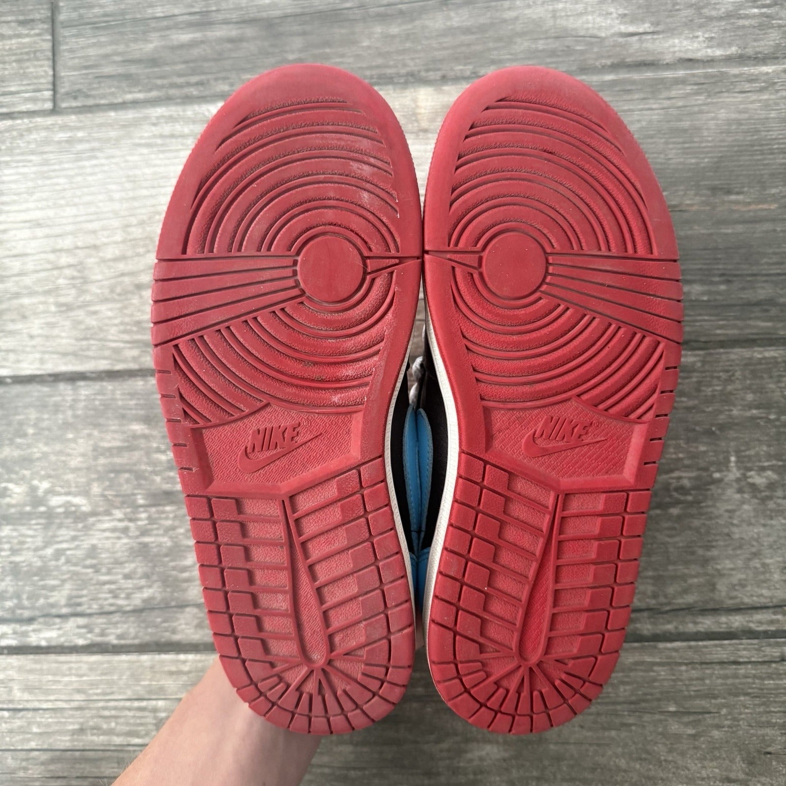 WMNS AIR JORDAN 1 LOW NC TO CHI CZ0775-046 6.5 PREOWNED NO BOX BLUE RED BLACK Yesterday's Fits Clothing Fashion Vintage Streetwear Fashion Item