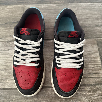 WMNS AIR JORDAN 1 LOW NC TO CHI CZ0775-046 6.5 PREOWNED NO BOX BLUE RED BLACK Yesterday's Fits Clothing Fashion Vintage Streetwear Fashion Item