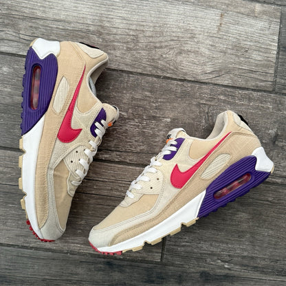 NIKE AIR MAX 90 SPRUNG SESAME DM8171-200 TAN BEIGE PURPLE PINK WMNS SZ 11 NO BOX Yesterday's Fits Clothing Fashion Vintage Streetwear Fashion Item