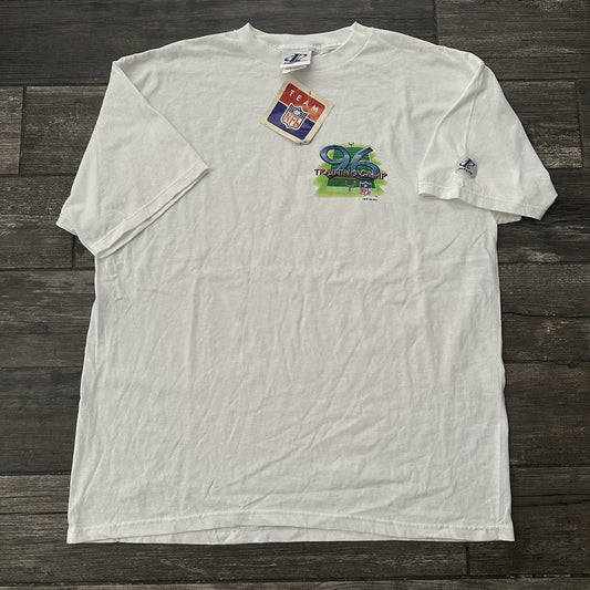 VTG NWT 1996 NFL TRAINING CAMP WHITE T-SHIRT FOOTBALL LOGO ATHLETIC NEW SZ XL Yesterday's Fits Clothing Fashion Vintage Streetwear Fashion Item