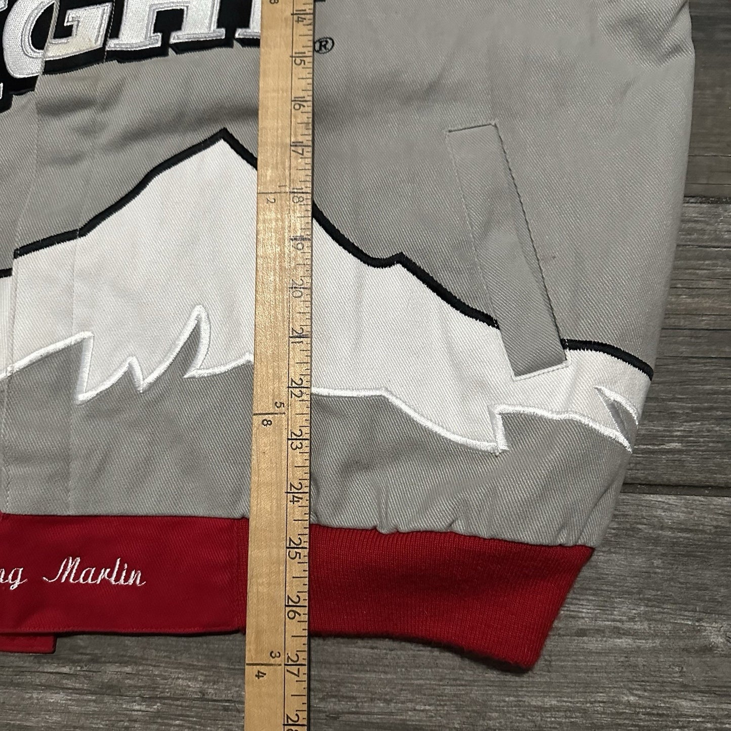 VTG JEFF HAMILTON RACING COORS LIGHT GREY RED NASCAR STERLING MARLIN JACKET 2XL Yesterday's Fits Clothing Fashion Vintage Streetwear Fashion Item