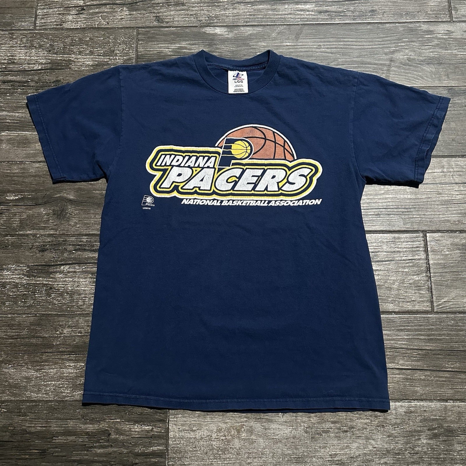 VTG LOGO ATHLETIC INDIANA PACERS BLUE BASKETBALL SHIRT SZ L NBA Yesterday's Fits Clothing Fashion Vintage Streetwear Fashion Item