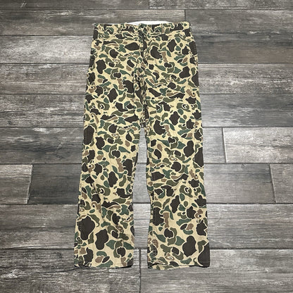VTG 1970s MILITARY ISSUE GREEN BROWN CAMO PANTS MEASURES 34x30 SZ L DUCK FROG Yesterday's Fits Clothing Fashion Vintage Streetwear Fashion Item