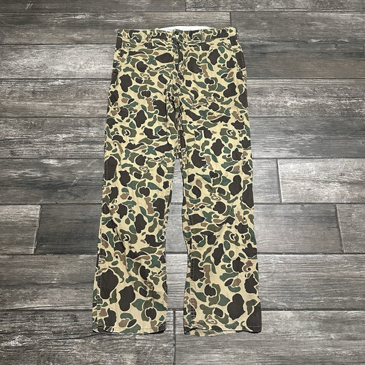 VTG 1970s MILITARY ISSUE GREEN BROWN CAMO PANTS MEASURES 34x30 SZ L DUCK FROG Yesterday's Fits Clothing Fashion Vintage Streetwear Fashion Item